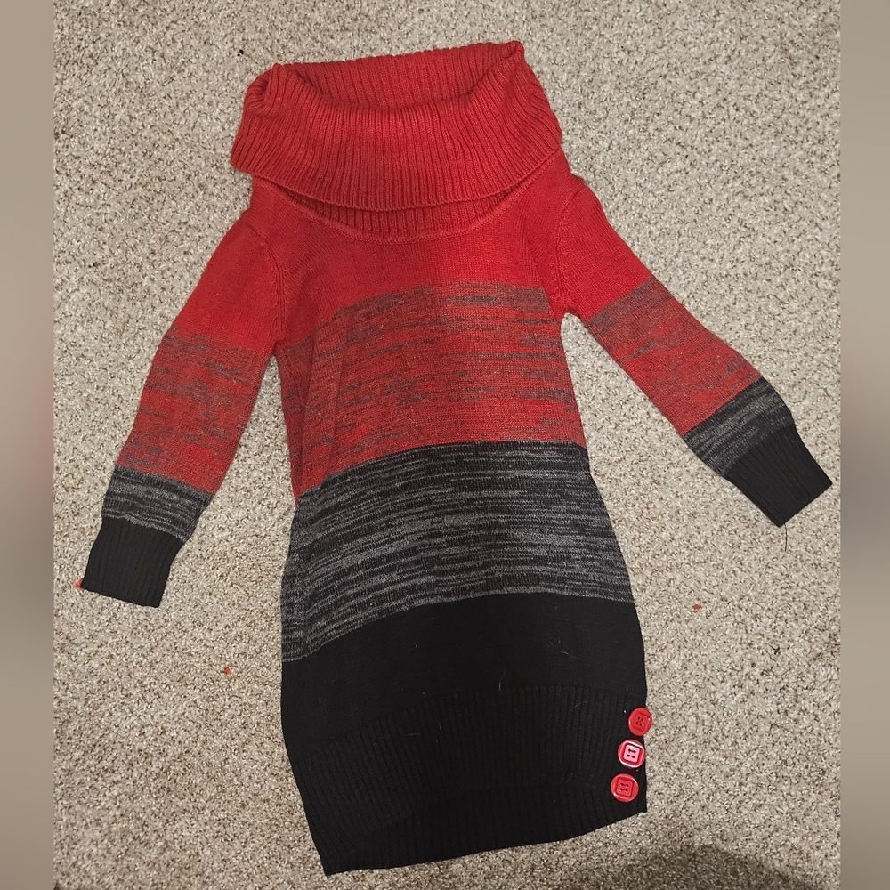Kids Medium My Michelle Black and Red Sweater Dress
